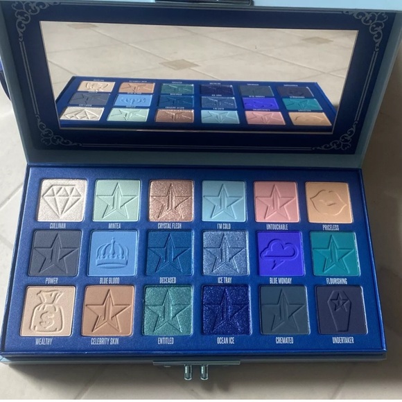 Jeffrey Star Cosemetics Make Up Eye Shadow artistry Palette Blue Blood NEW - Picture 2 of 5